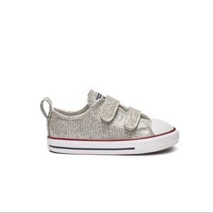 Converse All Star hook and loop sparkle low top
